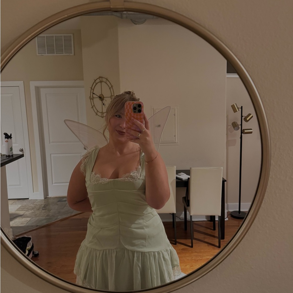 ASOS Light Green Lace Trim Dress